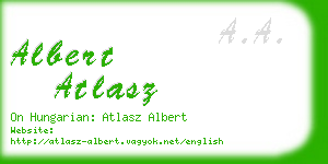 albert atlasz business card